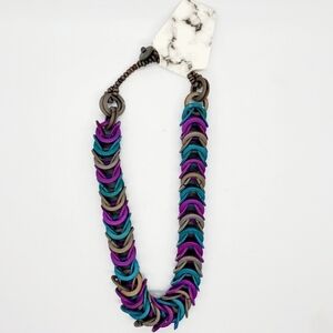 Plastic loopy statement necklace